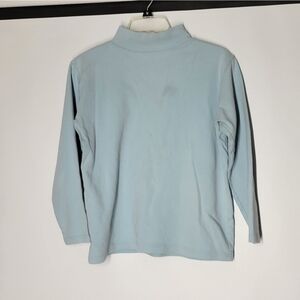 Weathervane Light Blue Small Turtleneck Cotton Shirt